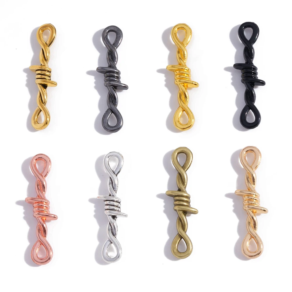 200pcs/lot Charms DIY Jewelry Accessories Alloy Thorn Rope Earring Connector Bracelet  Pendant