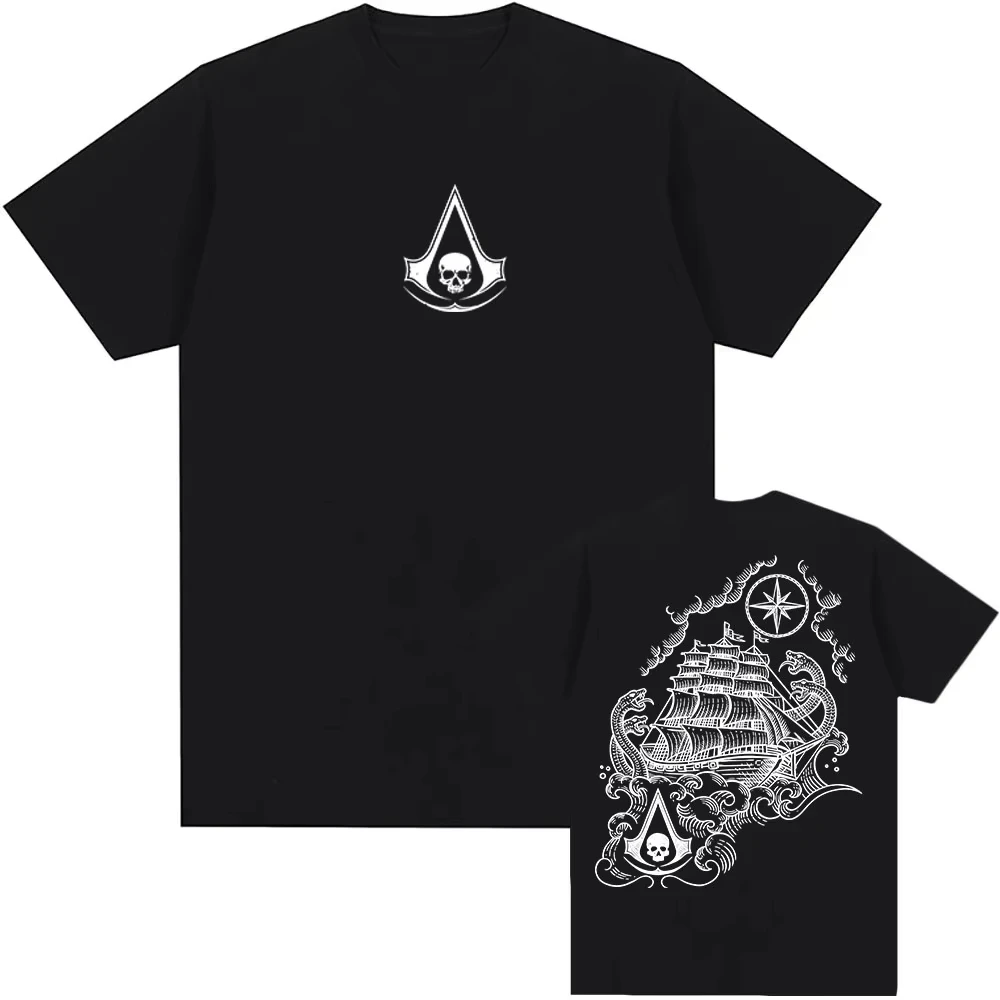 2026 New Black Flag Resynced Map T-shirt Unisex Streetwear Loose Casual Summer Tshirts G