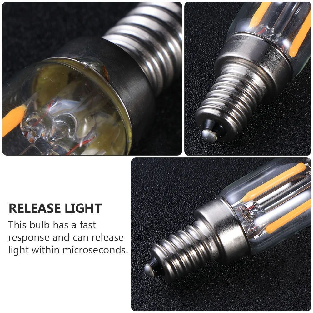 

2Pcs LED Retro Bulbs E14 Refrigerator Range Hood Mini Appliance Replacement Light Bulbs White Durable Refrigerator Bulb