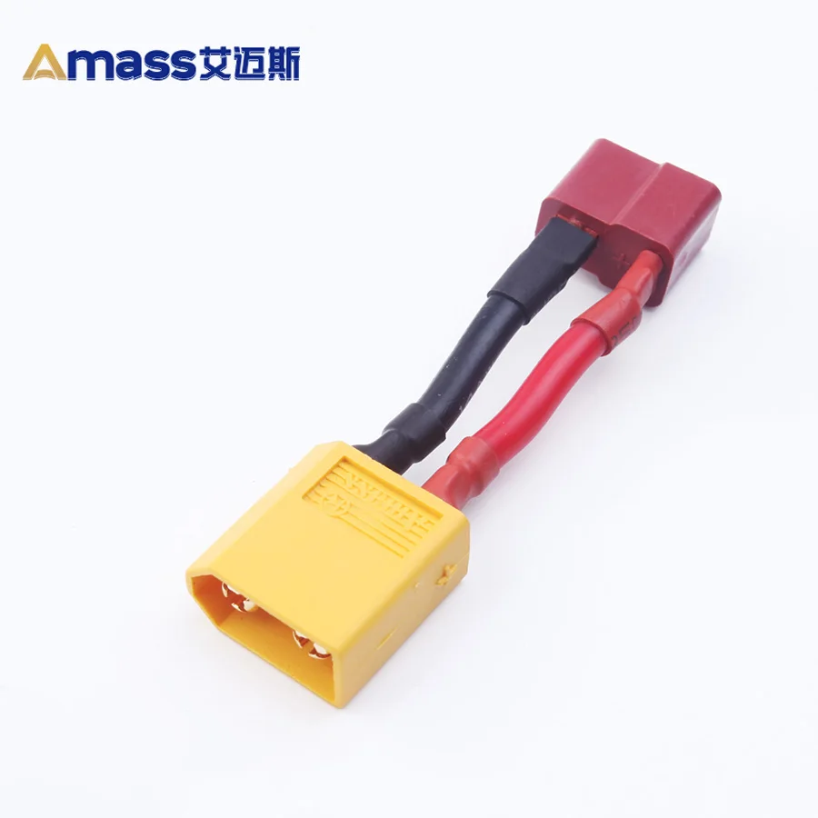 Free Shipping Amass Charge Cable Adapter: Xt60 to T Plug for Lipo Battery Female to Male 14awg