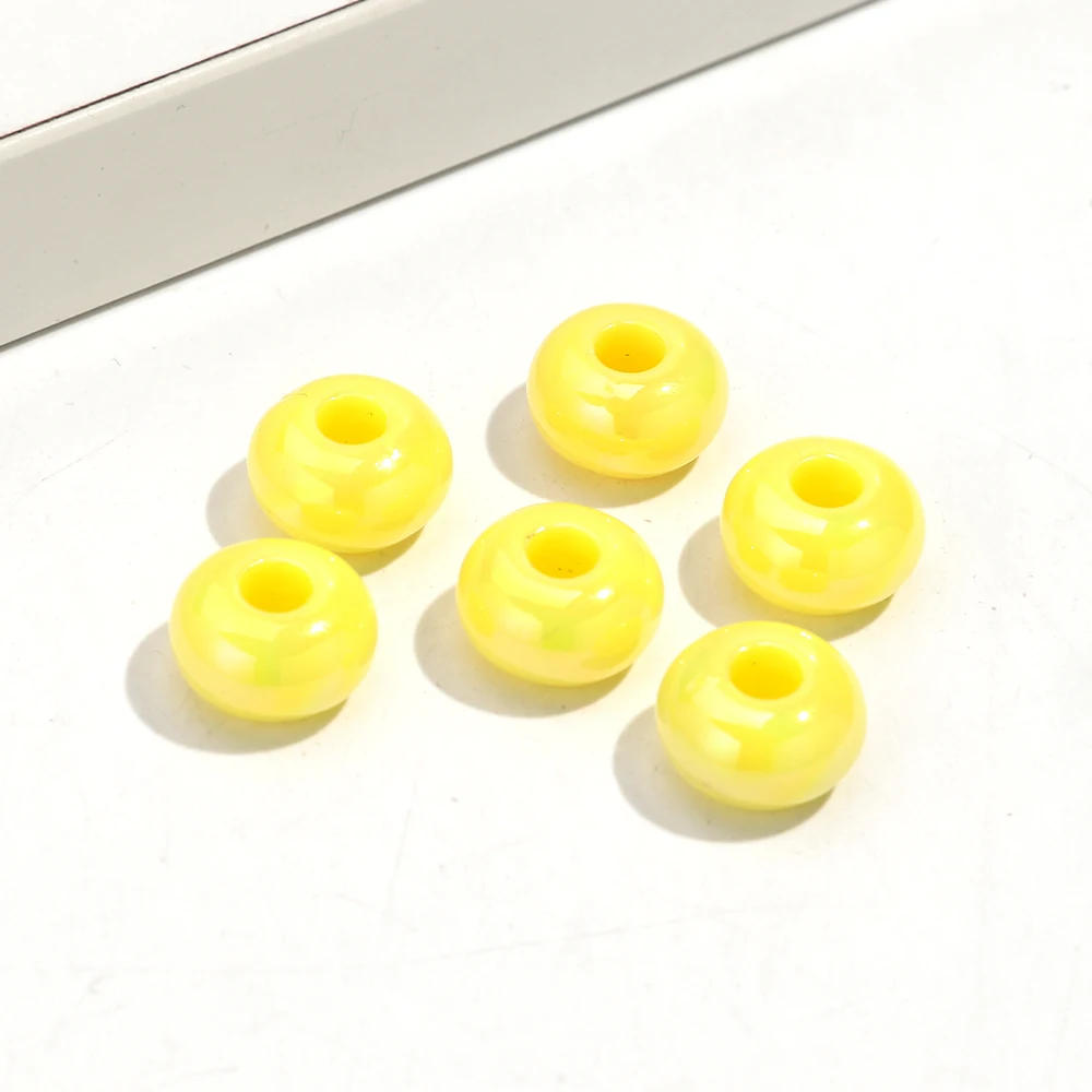 20 stks 14mm AB Effen Kleurrijke Hars Acryl Abacus Losse Spacer Kralen voor Sieraden Maken DIY Armband Ketting Decor accessoires