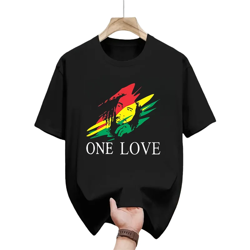 

One Love Printed Graphic Y2k Harajuku 100% Cotton T Shirt Casual Oversized Summer Men Women Clothes