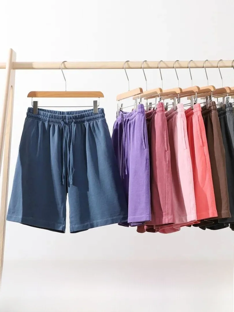  Line Men's Summer Short Pants Breathable Skin-Friendly 100% Washed Cotton Sporty Commuter Style Standard Fit