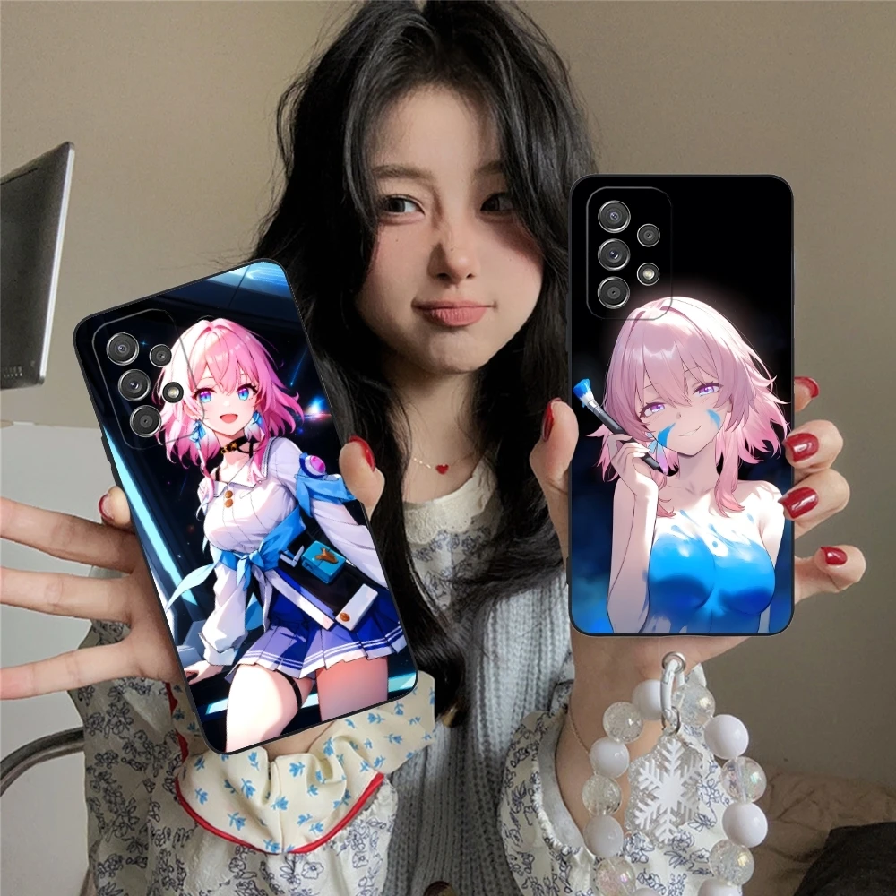 Honkai Star Rail March Mobile Phone Case for Samsung Galaxy A91 73 71 70 54 53 52 34 24 23 21 S 5G Black Phone Cover Shell