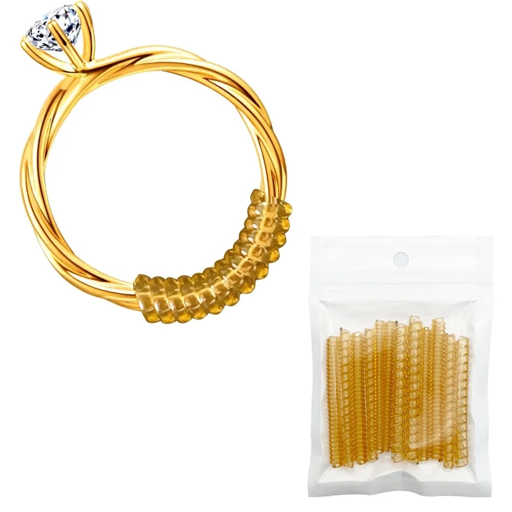 4/8/12pcs Ring Sizers for Loose Rings,Ring Adjuster for Loose Rings Women Men Rings Guards,Gold Silicone Ring Tightener
