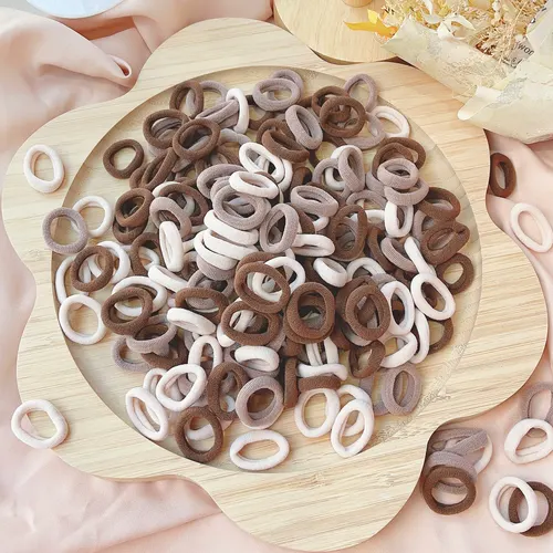 Imagen 2 del producto 50 Uds. Lazos para el cabello de nailon de alta elasticidad para niños, bandas elásticas fuertes para el cabello, paquete a granel