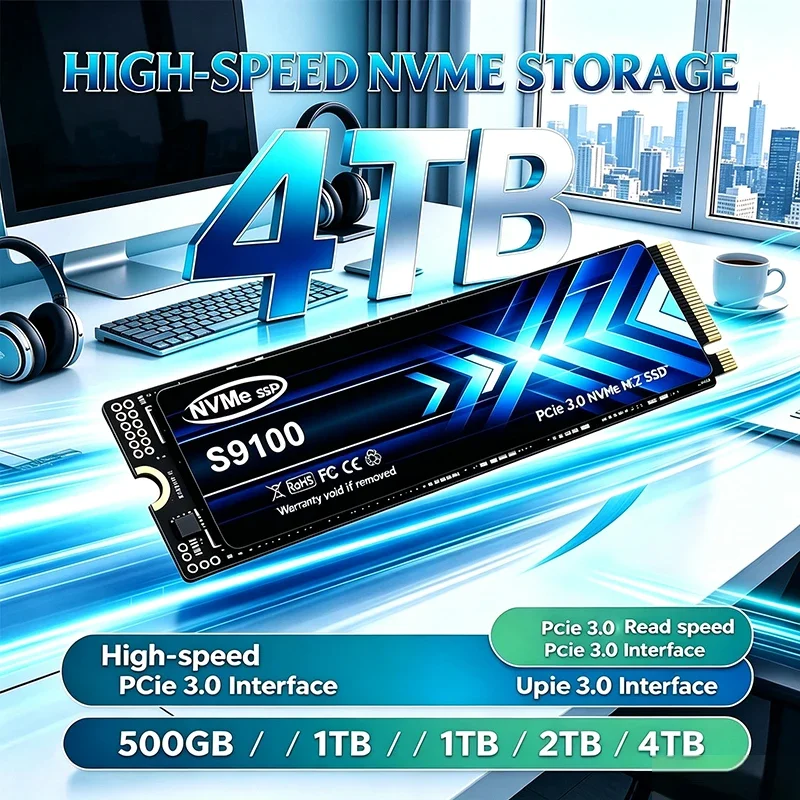 2026 New S9100 M.2 NVMe SSD PCIe3.0 High Performance SSD Internal Drive 500GB 2TB 4TB Storage Upgrade For Desktop Laptop