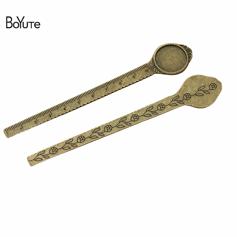 BoYuTe (10 Pieces/Lot) European Style Retro Bookmark Blank Tray Creative Ruler Diy Accessories