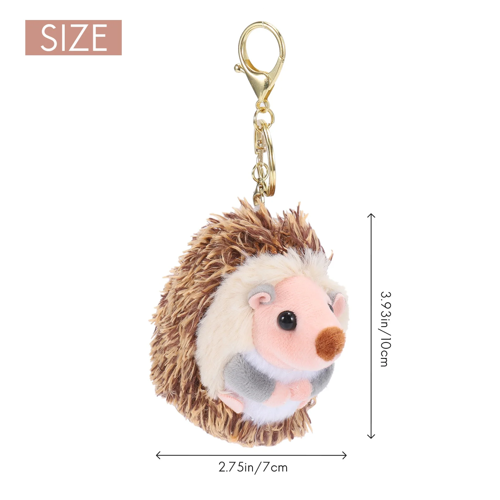 Cute Hedgehog Plush Keychain Mobile Phone Pendant Keyring Hedgehog Pompon Ring Pendant Plush Toy Brown Anime Fur Gifts