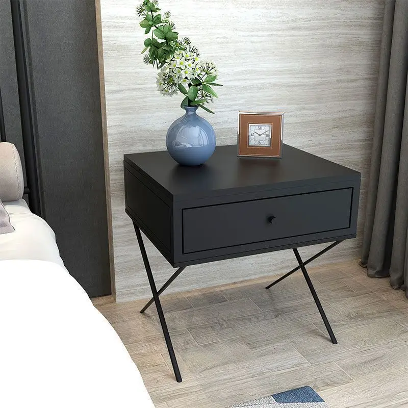 !@Stainless Steel Base Mirrored Night Stand One Drawer Mirror Side Table Bedroom Furniture
