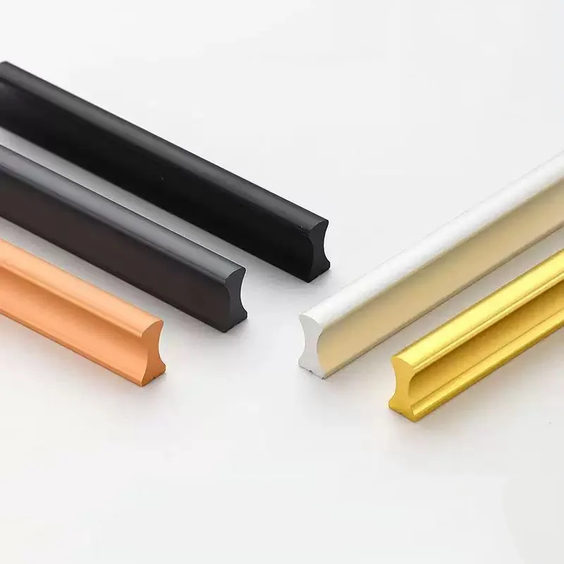 2pcs 600mm-1000mm Black Silver Aluminum Furniture Handles Cabinet Pulls Drawer Knobs Hardware for Closet Dresser Door
