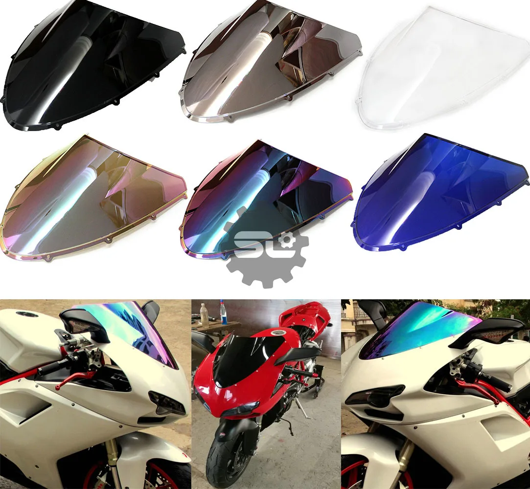 

Motorcycle Double Bubble WindScreen Wind Deflectors Screen Airflow Fit For Ducati 848 1098 1198 2007-2009 years