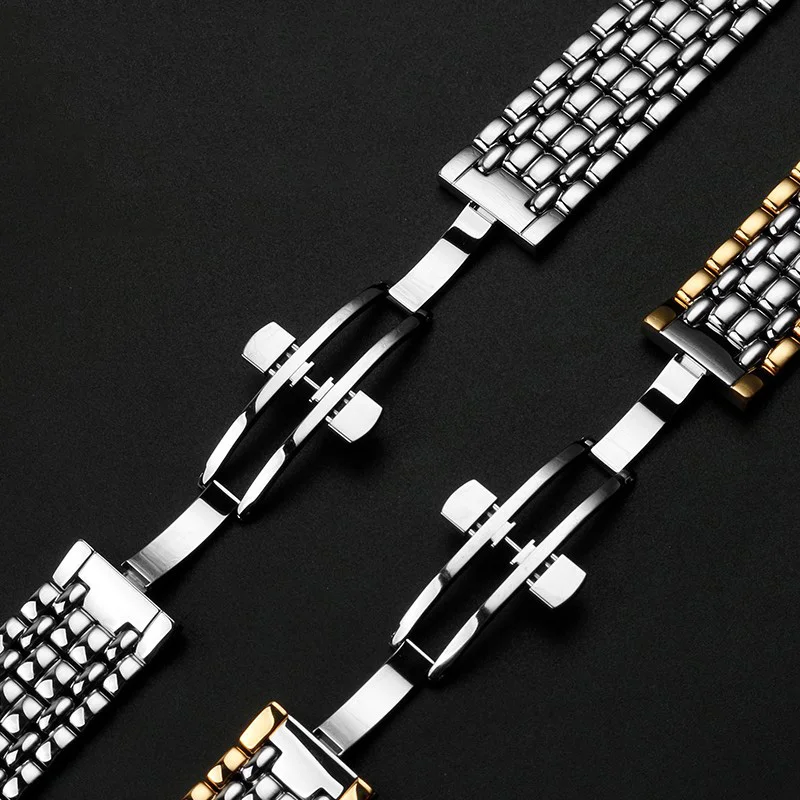 Stainless steel watch strap 18mm 20mm metal arc interface silver rose gold watch band For Longines Presence L4.720/821/921/805