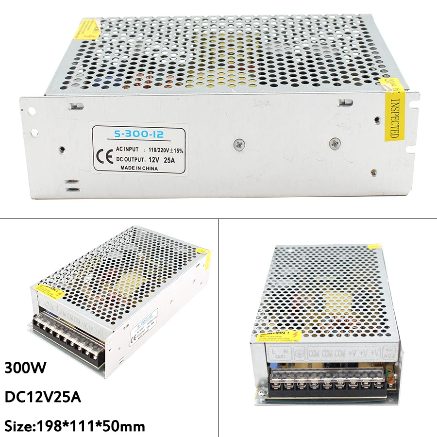 12V Power Supply AC DC 12V 2A 3A 5A 10A 15A 20A AC DC Adapter 220 To 12v Power Supply Source 500w 220v 12v 25A Led Transformer