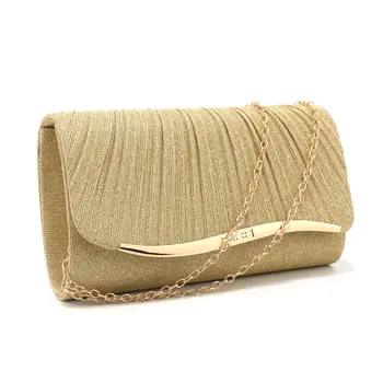 紫色新款褶皺女士晚餐包閃亮時尚信封式設計手提包,帶肩包和手拿包功能 8 最佳銷售 淡紫色袋子 - №6