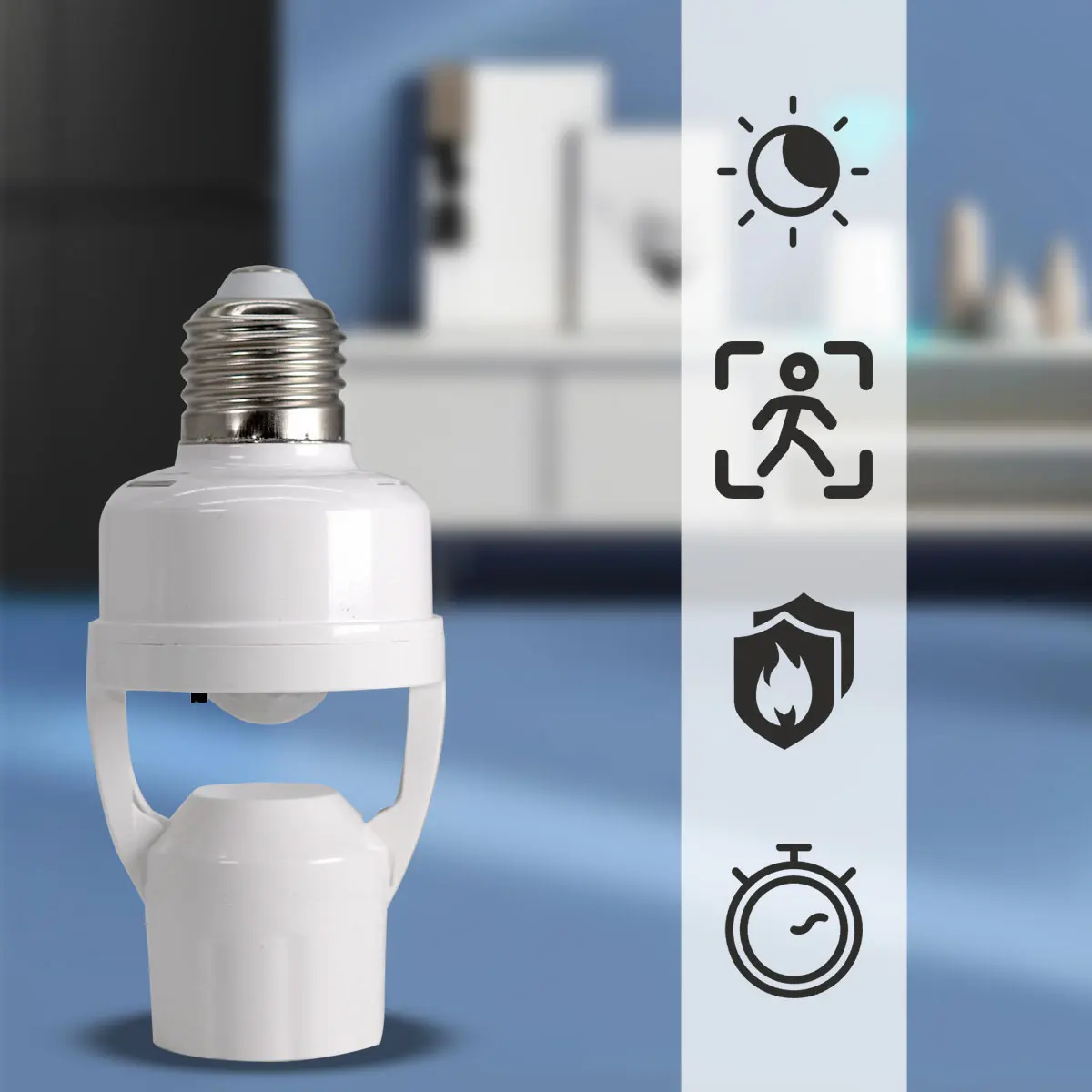 AC100-240V Infrared Body Sensor Lamp Head E27 Screw Port Sensor Lamp Head Infrared Sensor Switch