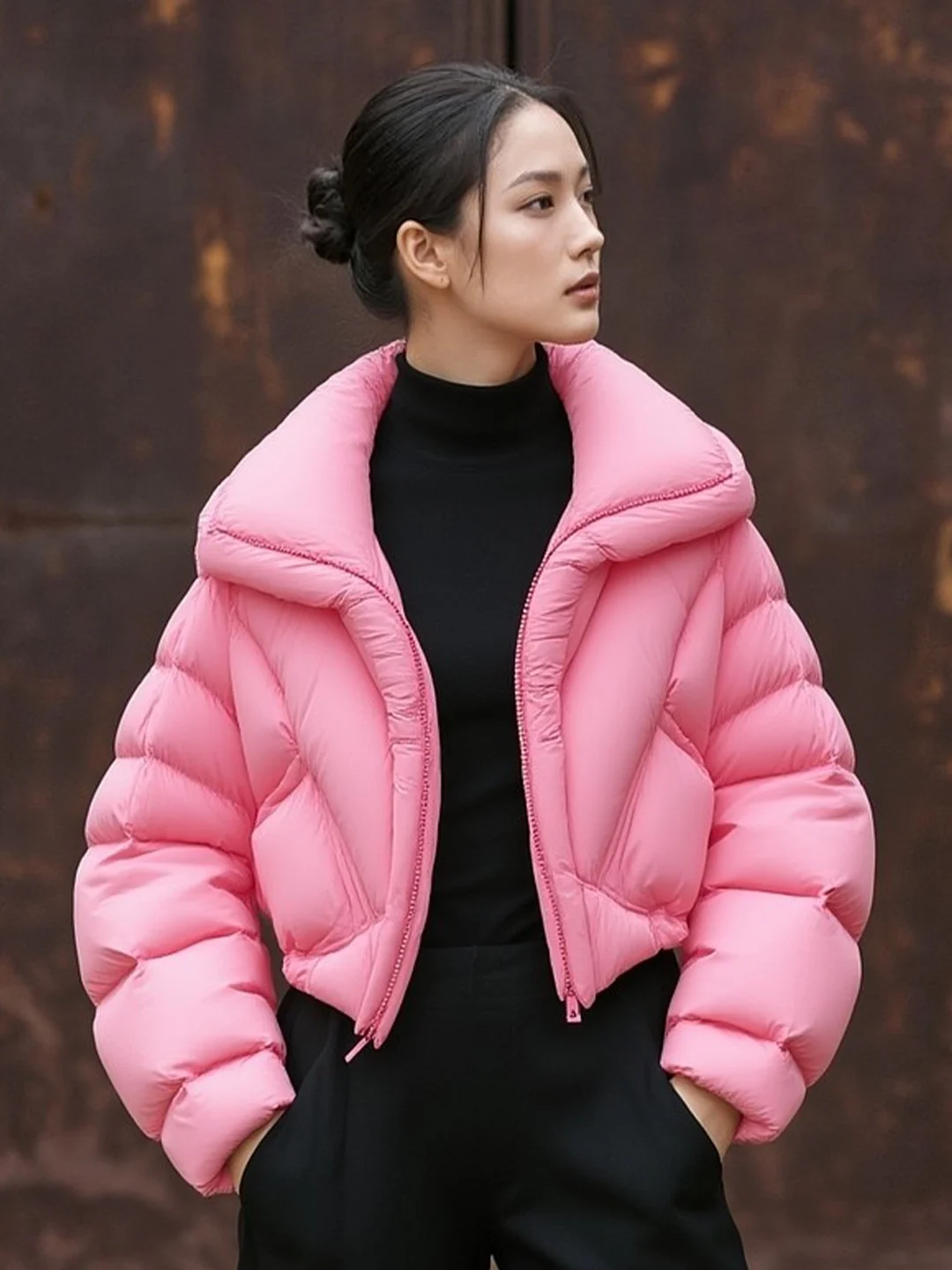 

Puff Pink ort Женская пуховая куртка 2025 Новая зимняя верхняя одежда Thi Повседневная одежда Regular Fit White Du down Ci Leisure