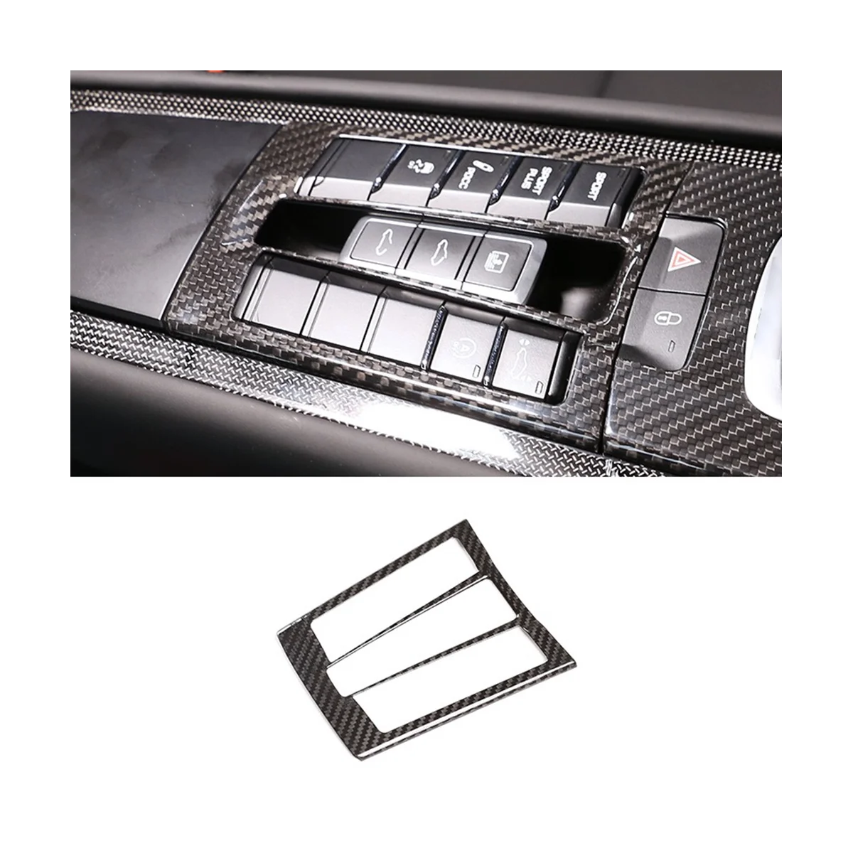 For Porsche 911 718 2012-2019 Dry Carbon Fiber Central Control Mode Switch Button Panel Trim Sticker Car Accessories