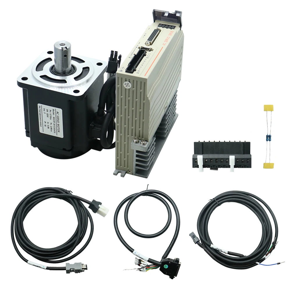 

HLTNC 0.4KW 400w 2.8A 220v 1.27NM 60CST-A1C01330 C30-L15A-GABN Servo Motor Kit for Woodworking Machine for Cnc