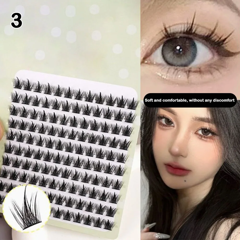 New DIY False Eyelashes Fox Fluffy Black Natural Manga Lashes 10 Rows Extension Eyelashes