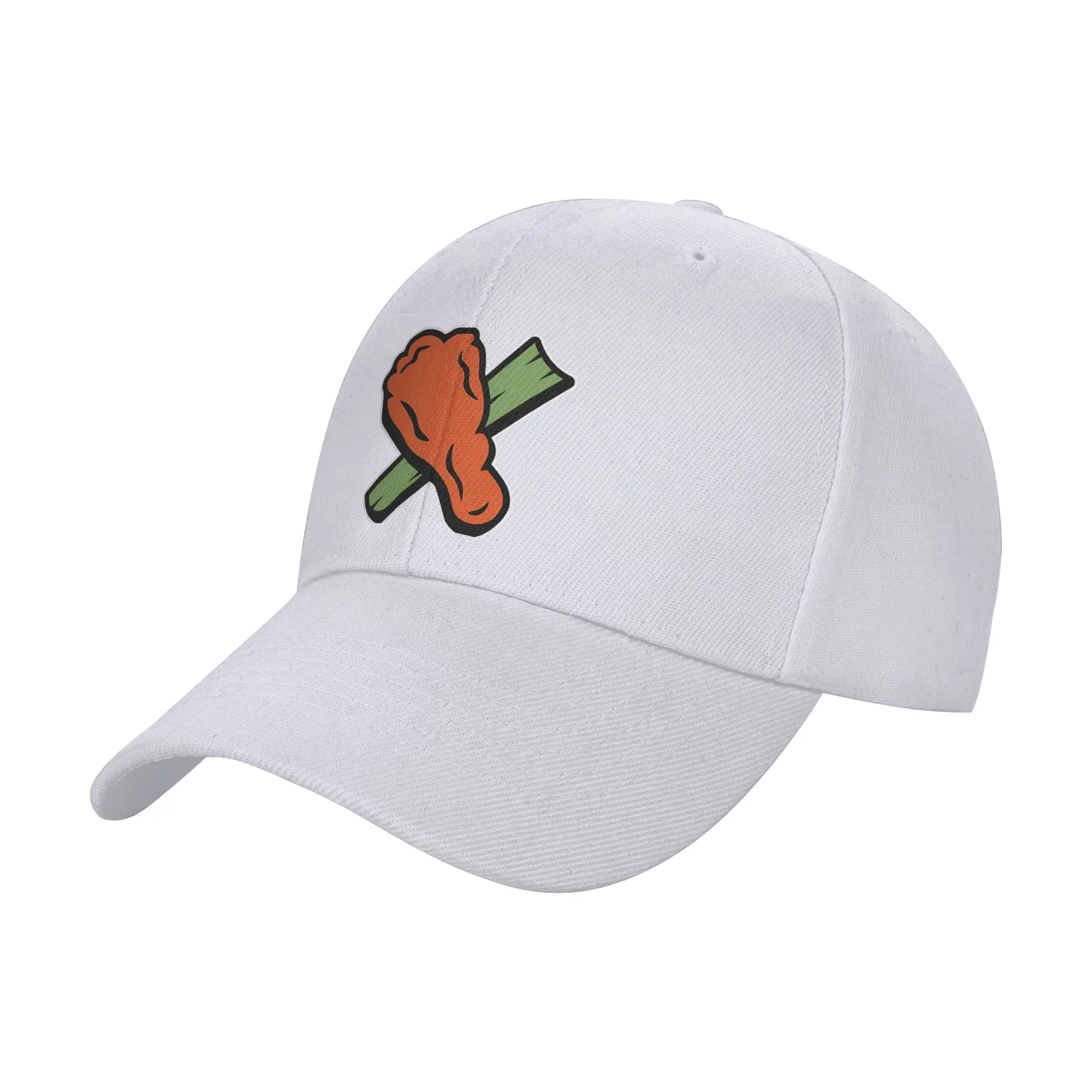 Gorra de béisbol de moda para mujer con visera curva, diseño de alitas de pollo Buffalo y apio