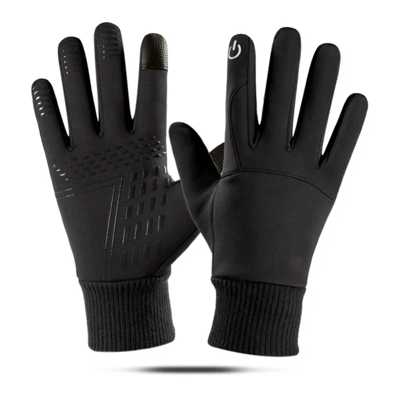 

Winter Waterproof Gloves Touch Screen Warm Gloves Non Slip Full Finger Insulated Glove For Cycling Mountaineering Black L