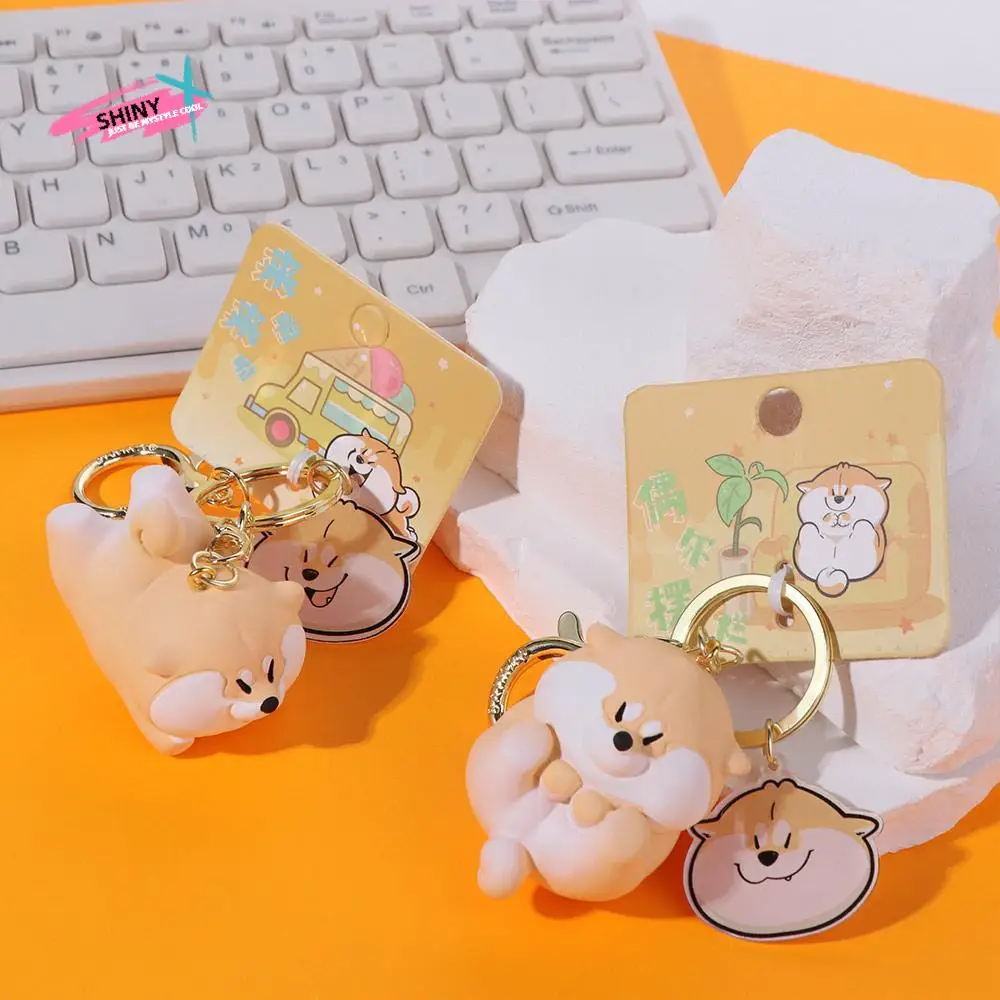 

Creative Cartoon Shiba Inu Dog Keychain Cute Dog Doll Car Key Ring Resin Delicate Bag Pendant Bag Charm