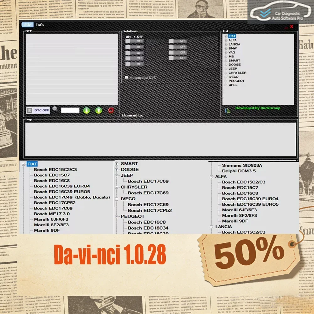2026 Davinci Auto Repair Tool Software 1.0.28/1.0.30 Win 7/10/11 Support KESS/KTAG