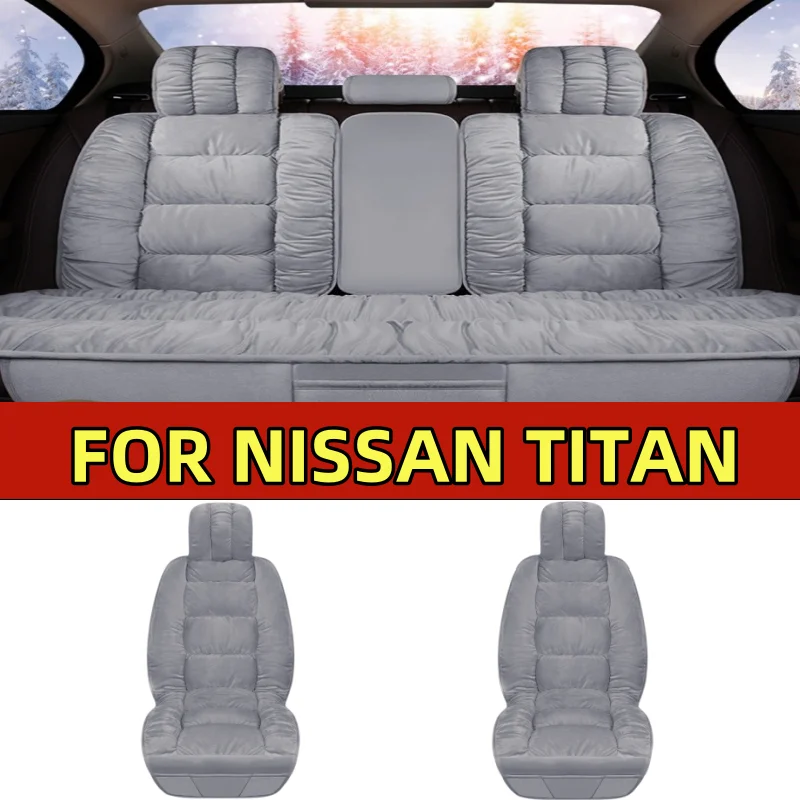 

Car seat cover for winter thickened short plush warm front and rear row 5 seats fully wrapped seat cover FOR NISSAN TITAN