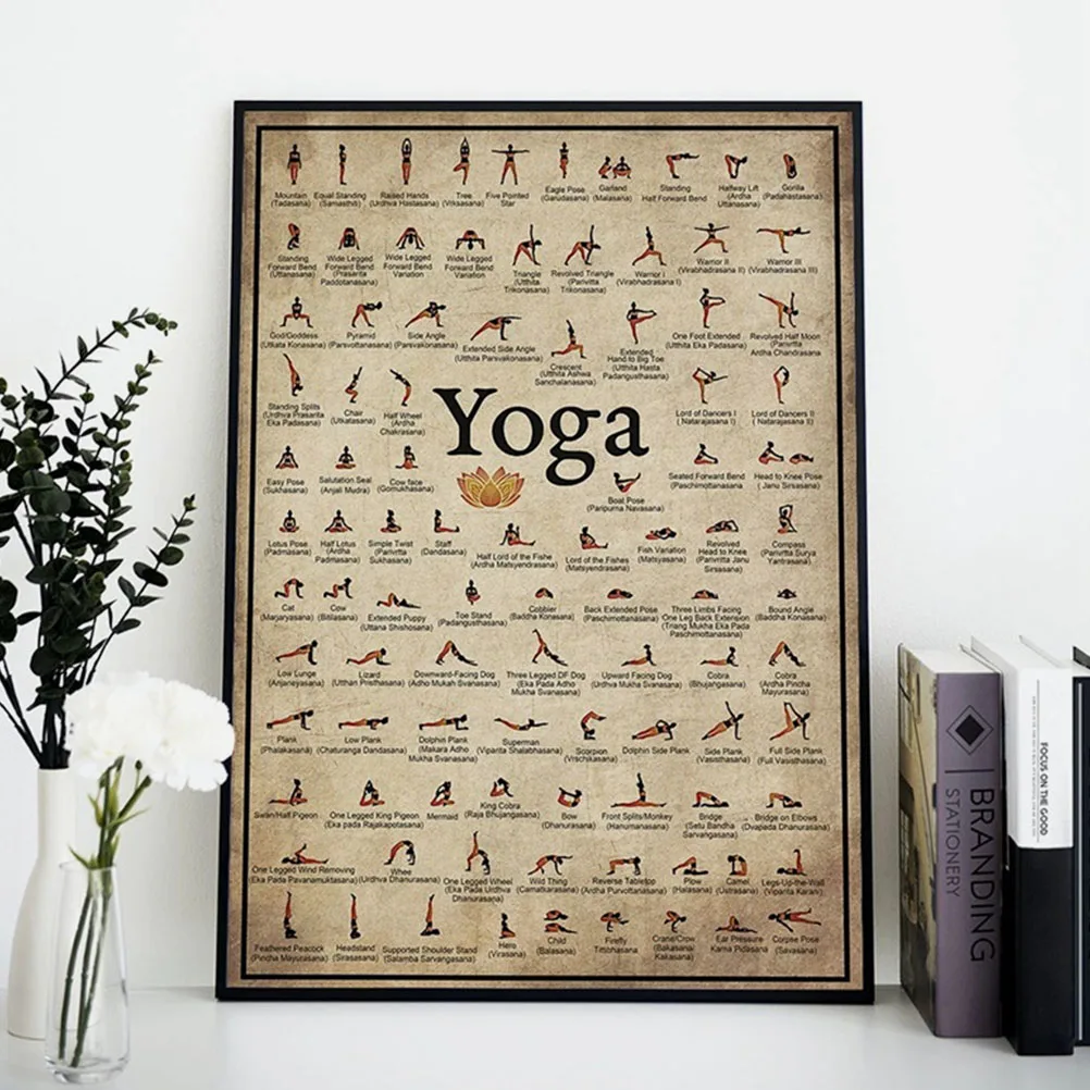 

Creative Yoga Posture Wall Picture Canvas Decor Simple Mount Up Visual Guide Stretches Home Supply Wall Picture