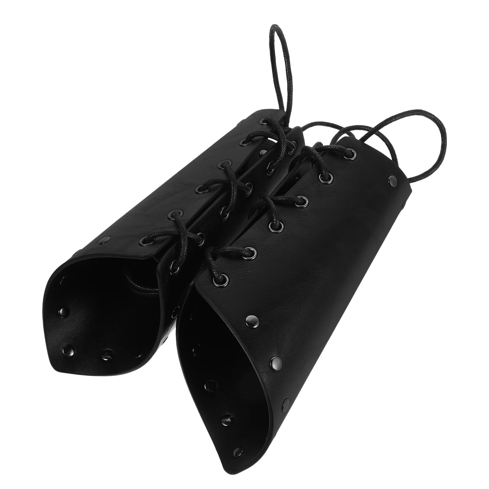 2-teiliges mittelalterliches Armschienen-Armband, Ritter-Kostüm für Damen, schwarzer Schulter-Armschutz