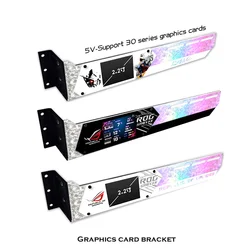 GPU Bracket With Display VGA Graphic Card Holder Gundam MSI AORUS ROG Themes Gamer PC Cabinet MOD AIDA 64 Control