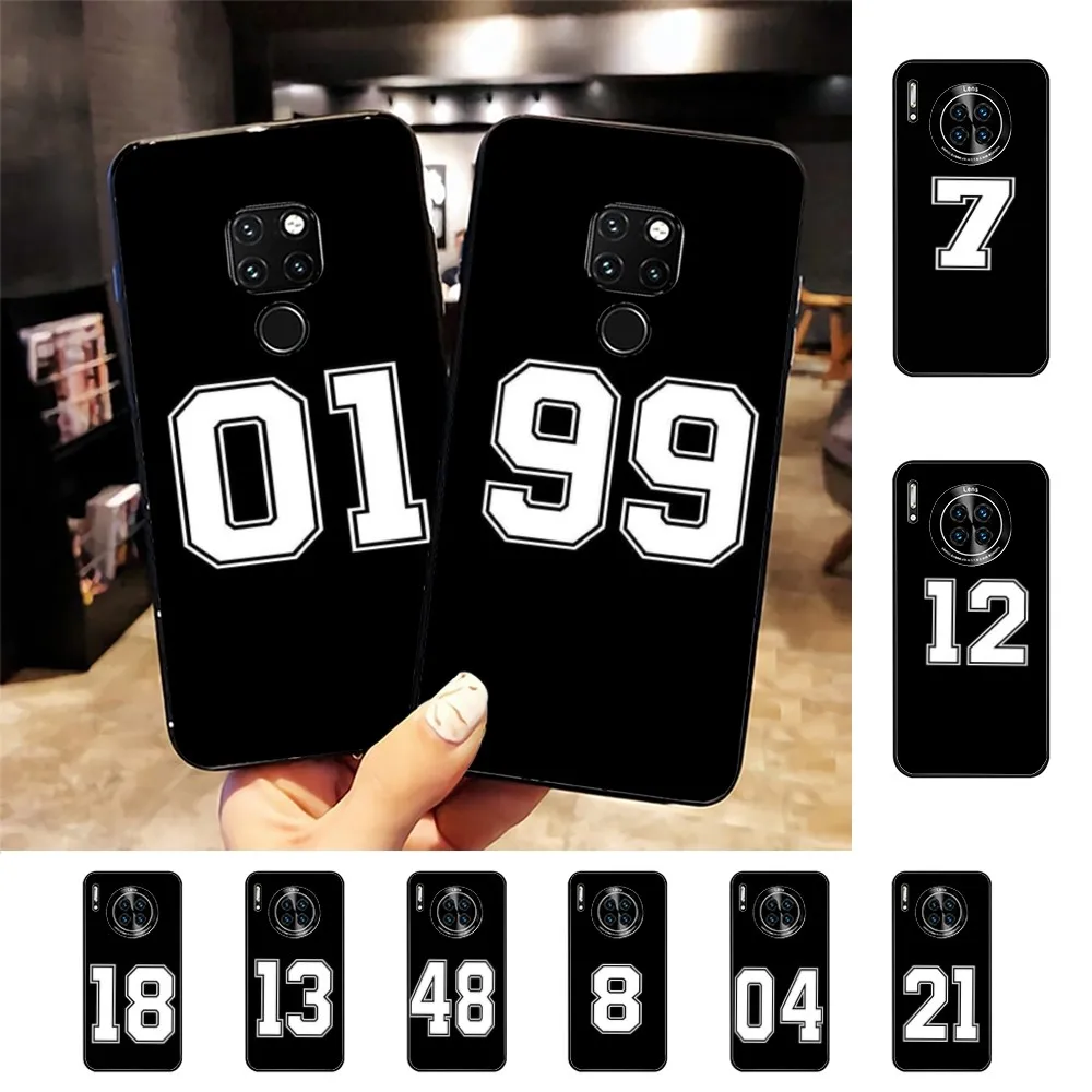 Número futebol caso de telefone para huawei companheiro 10 20 30 40 50 lite pro nova 3 3i 5 6 se 7 pro 7se