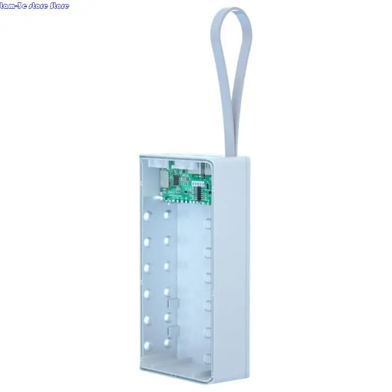 D0UA QC3.0 PD 12X18650 BATERIA PARA CASE DISPLAY LCD 5W/10W Box carregamento sem fio para