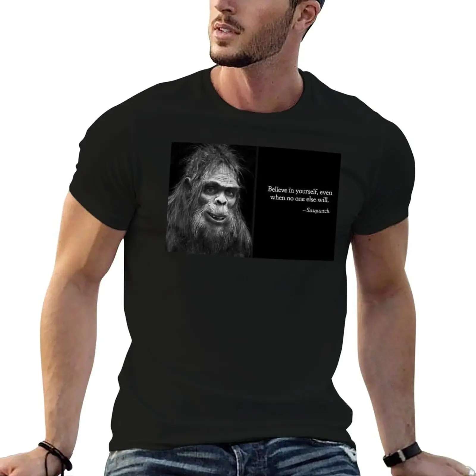 Sasquatch BELIEVE T-Shirt customs design your own oversized t shirt quick drying mens graphic t-shirts big and tall