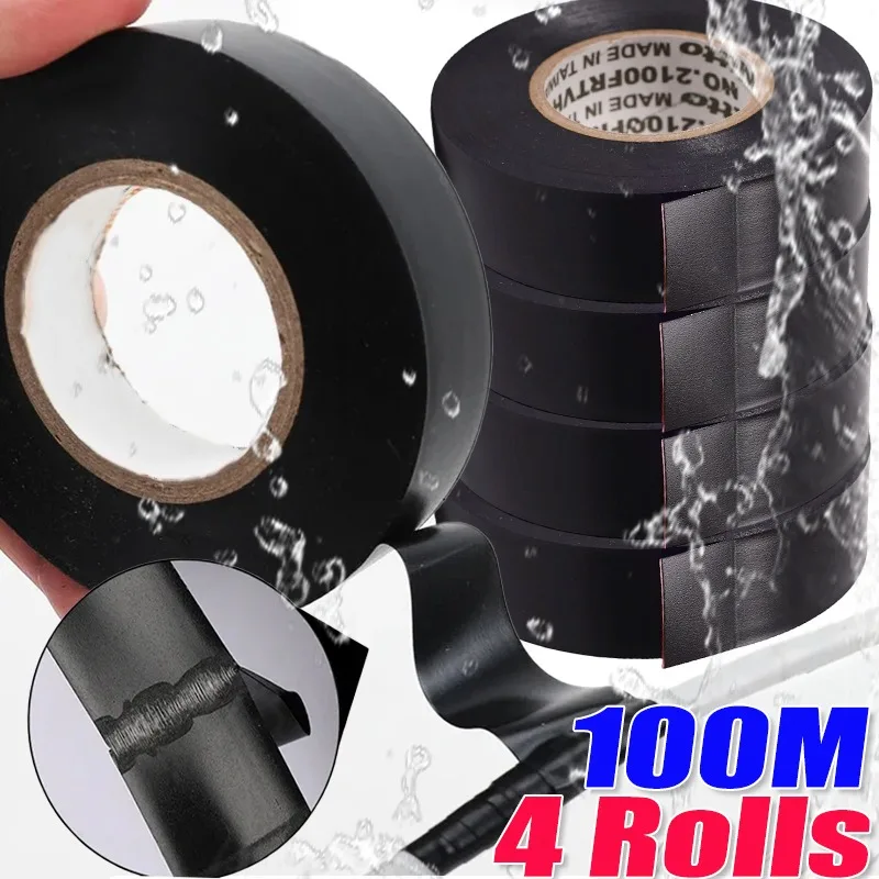 PVC High-temperature Resistant Black Rubber Electrical Tape Soft Waterproof Insulating Adhesive Used for Industrial Household