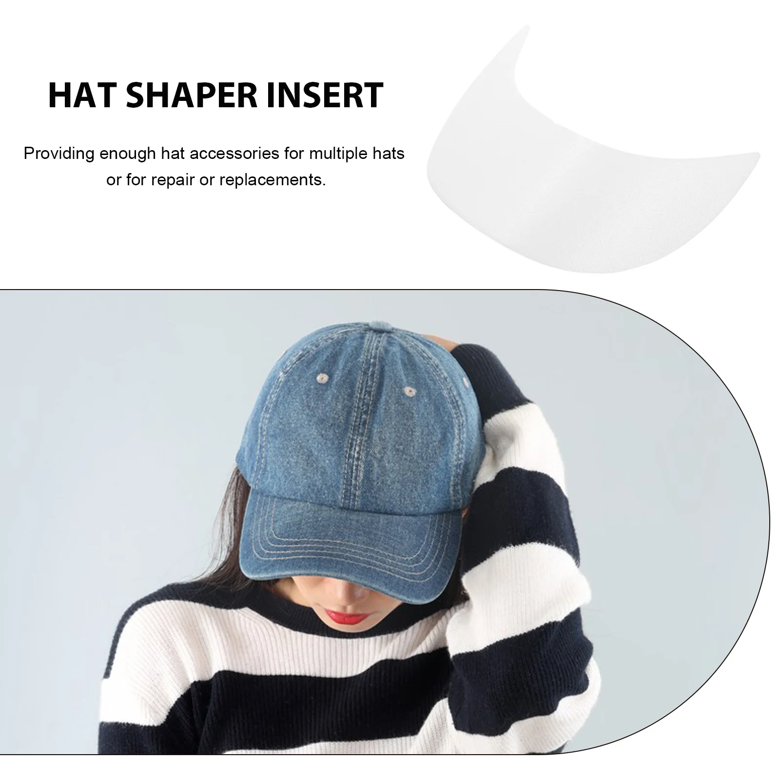 

2Pcs Fashionable Hat Brim Inserts Plastic Cap Shaper for Baseball Hats Sun Protection Cap Shaper Baseball Hat Insert
