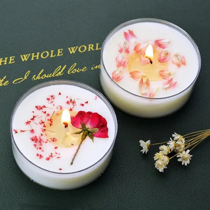 1Pc Mini Natural Plant Scented Nile Garden Aromatic Candle Low Temperature Handmade Candles  Romantic Gifts Home Decoration