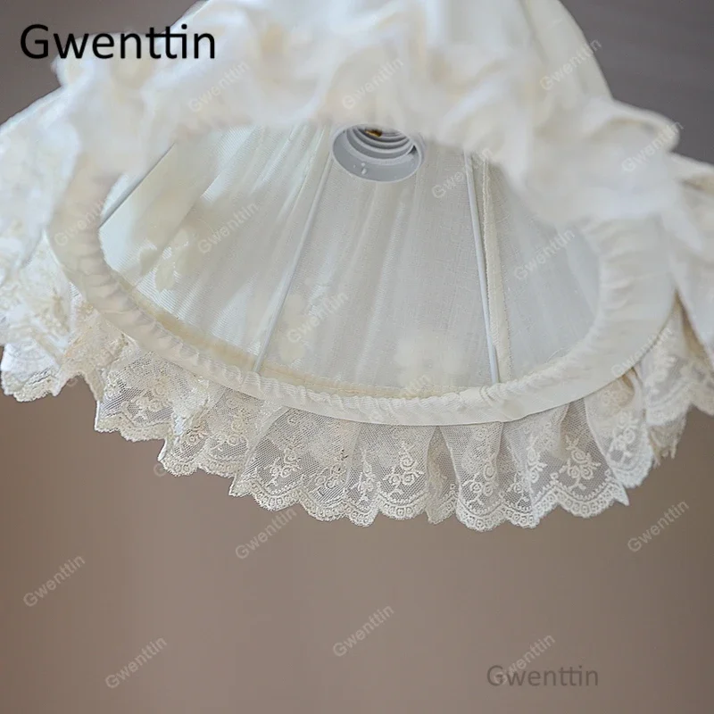 Princess Fabric Table Lamps for Living Room Bedroom Bedside Desk Lamp Stand Light Fixtures Led Standing Lights Home Art Decor