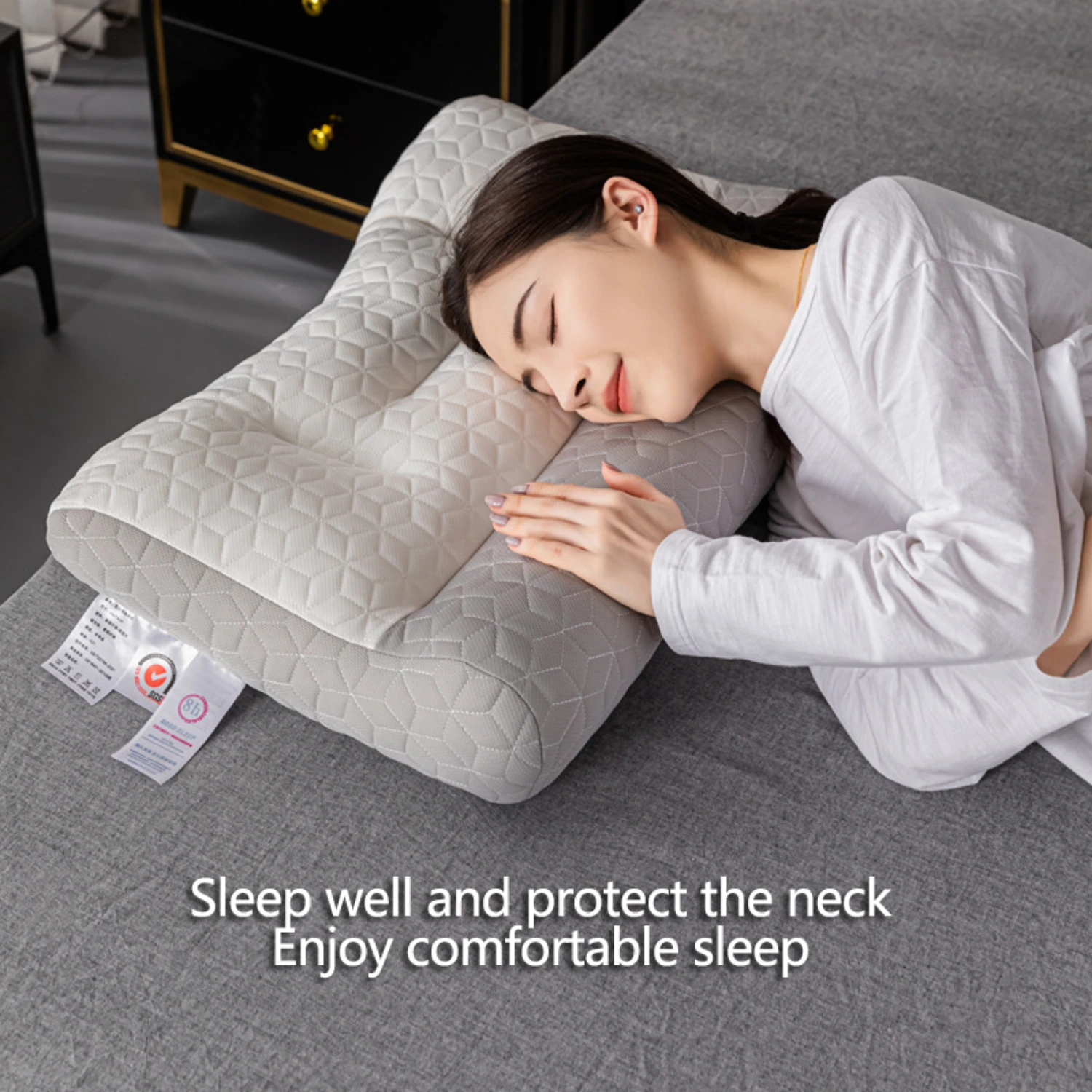 Enhanced Sleep Quality with Superior Comfort and Support: Orthopedic Latex Fiber Pillow Core for Effective Cervical Protection,