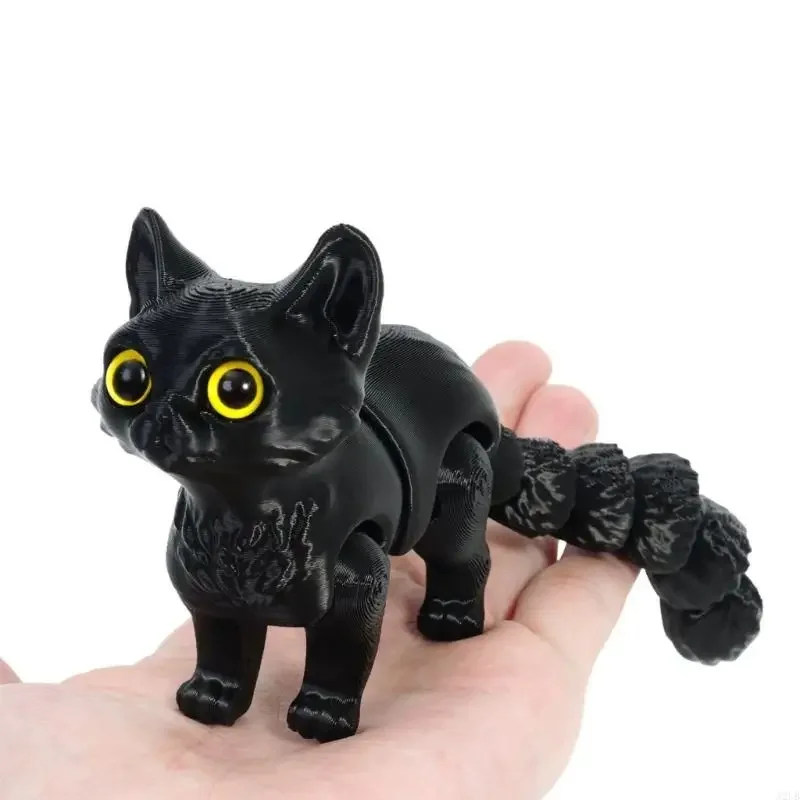 Figurina portatile del gattino del fumetto coda articolata stampato modello del gattino giocattolo per l'esposizione
