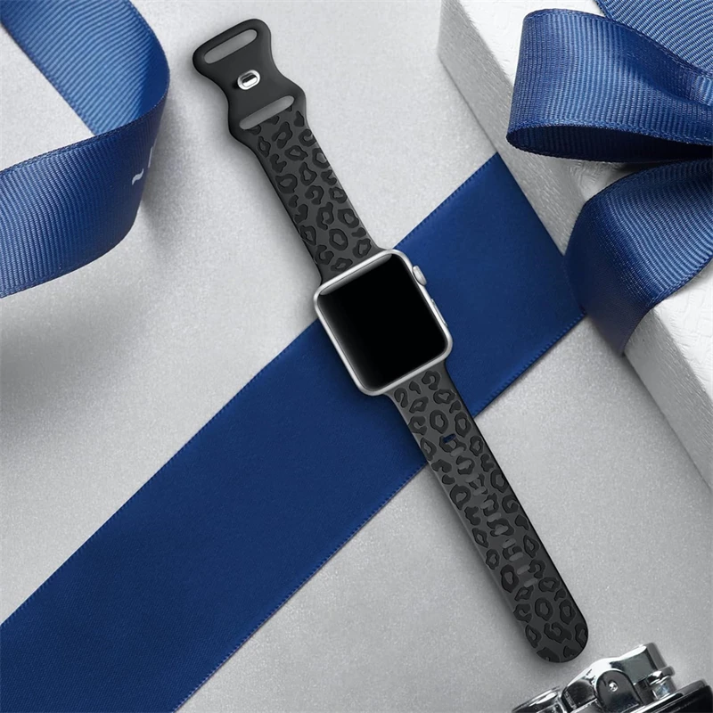 Engraved Pattern Silicone Band For Apple Watch 44mm 45mm 49mm 46mm 38 40 41mm Sport Strap Iwatch Series Ultra 11 10 9 8 SE 7 6 5