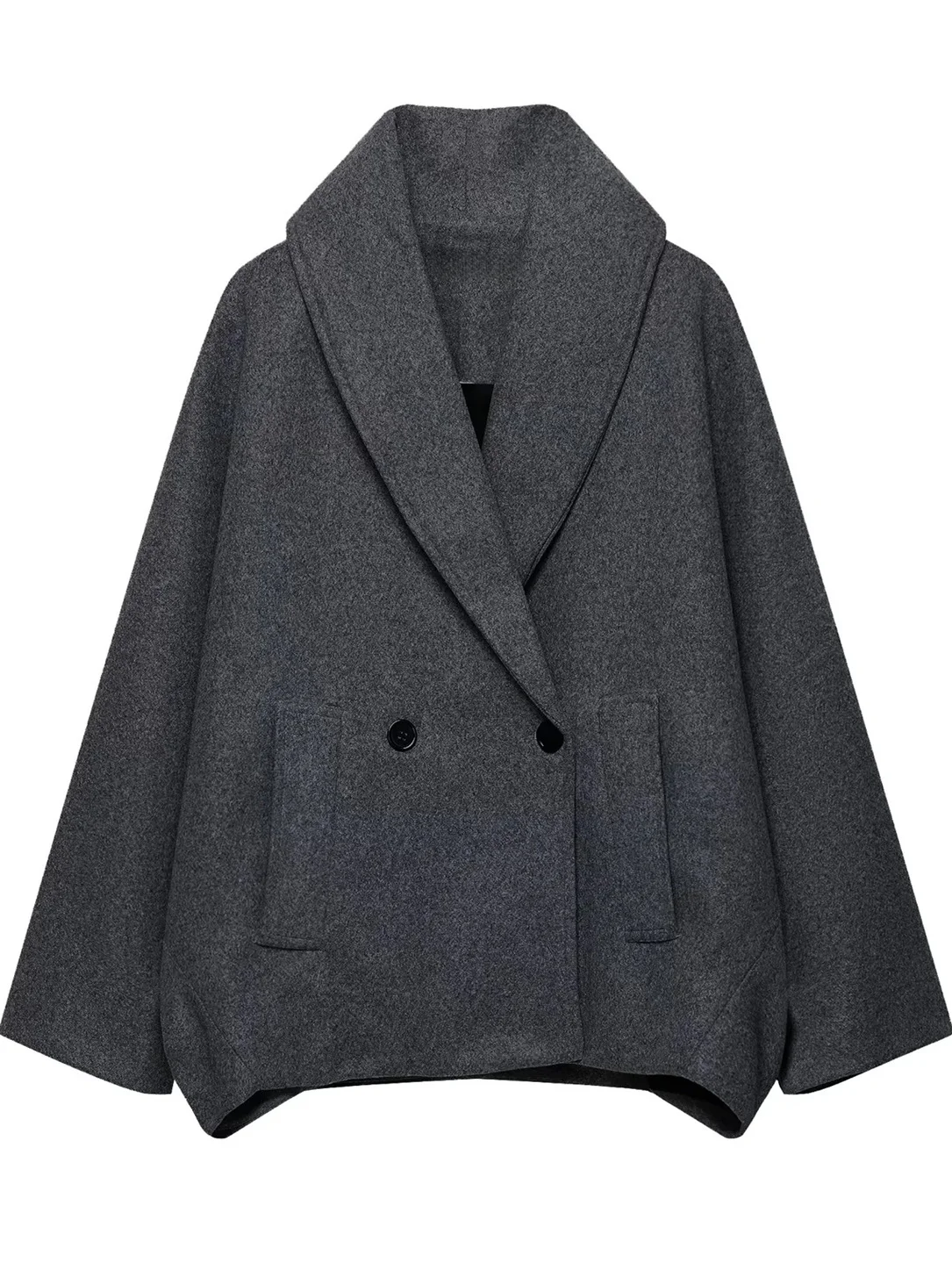 

Faionable Batwing Sve двубортное пальто из смешанного волокна, новое осенне-зимнее женское высококачественное пальто свободного покроя для поездок на работу