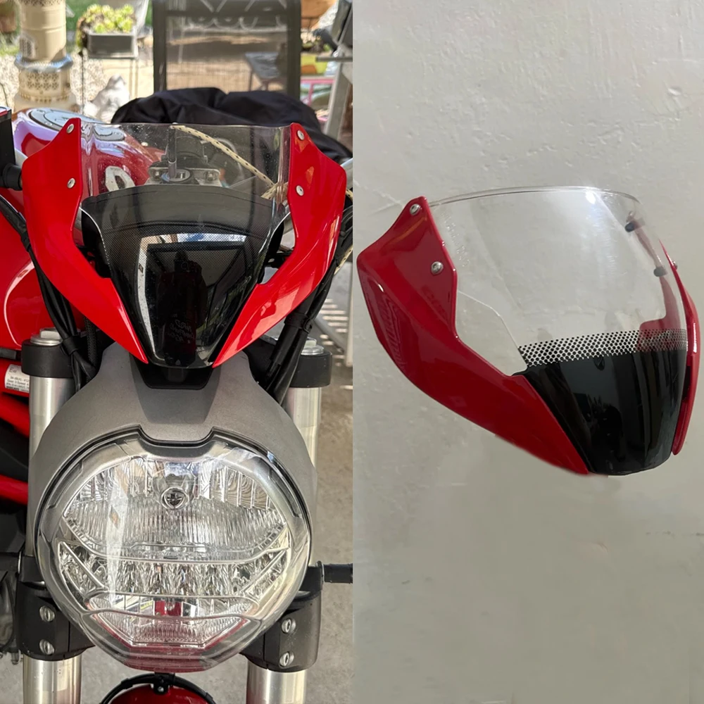 For Ducati Monster 821 Windscreen Windshield Headlight Fairing 1200 S Deflector 1200S 2014 2015 2016 2017 797 Accessories Moto