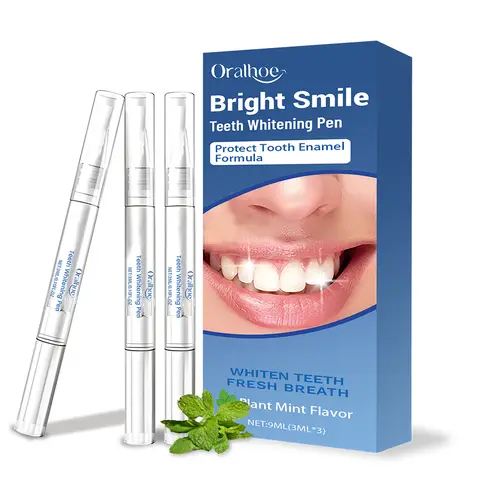 3M*3 Teeth Whitening Essence Pen Clean Coffee Wine Smoke Stains Freshen Breath & Reduce Yellowing Gentle Stain Removal Gel Pen