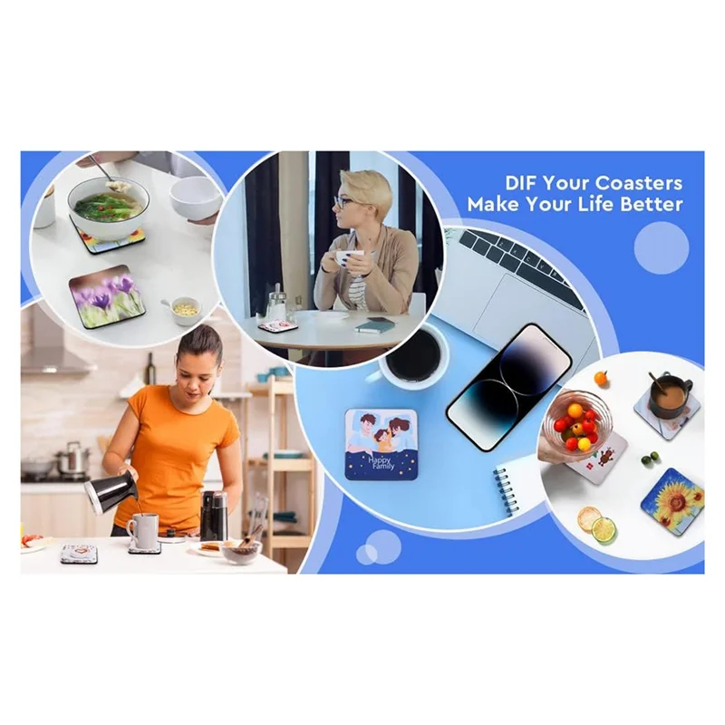 Sous-verres carrés vierges à Sublimation F-T, 20 pièces, 3.5X3.5 pouces/5MM pour Sublimation thermique