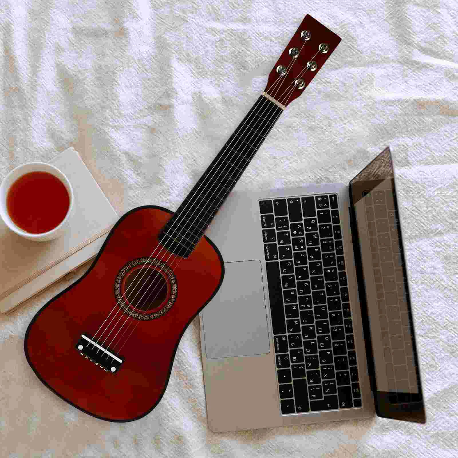 21/23 Inch Folk Acoustic Guitar Music Instrument Small Guitar 6-String Beginner Instrument Folk Acoustic Guitar for Kids