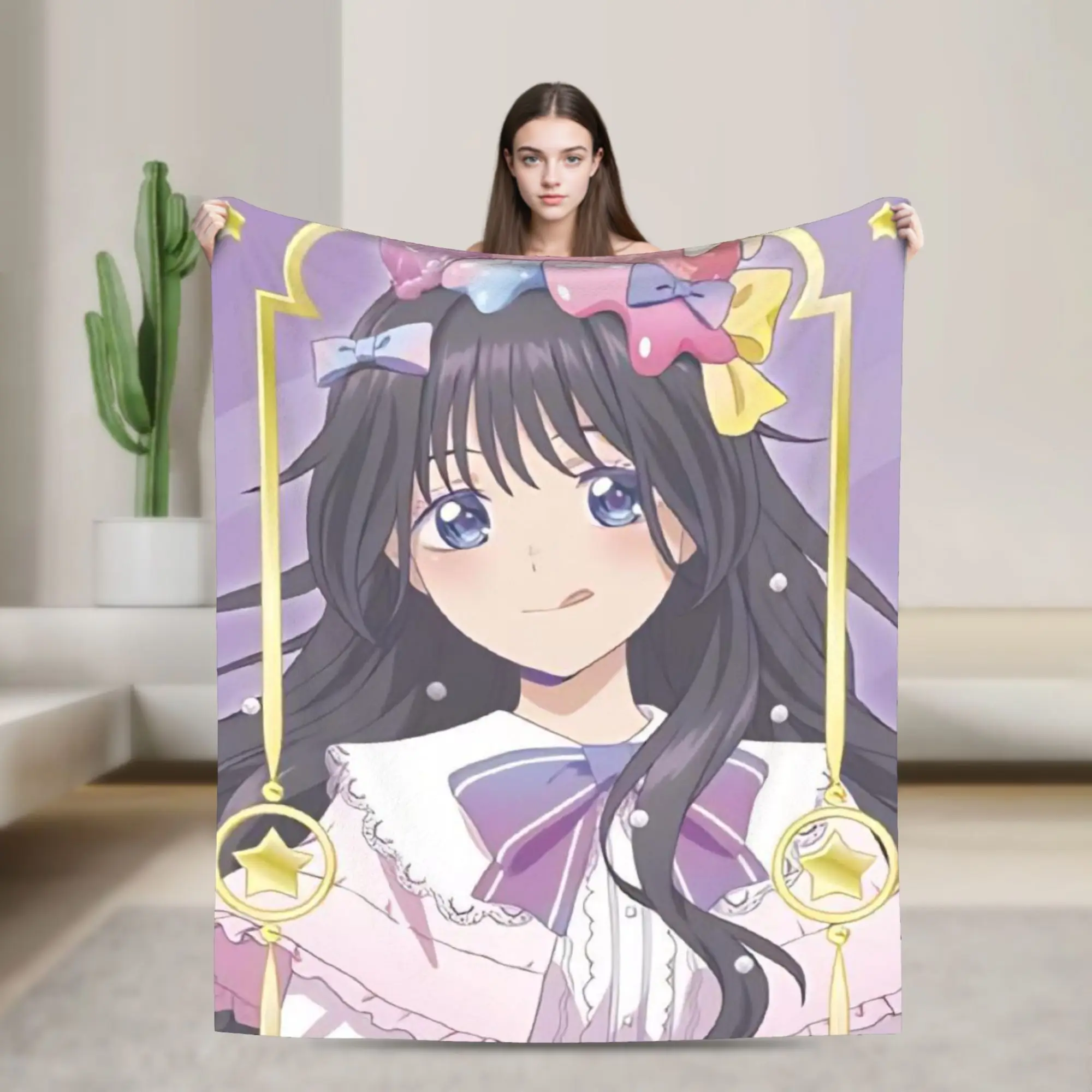 زهرة عطرة تتفتح مع بطانيات كرامية Waguri Kaoruko بطانيات رمي دافئة عتيقة من القطيفة لديكور المفرش والنسيج