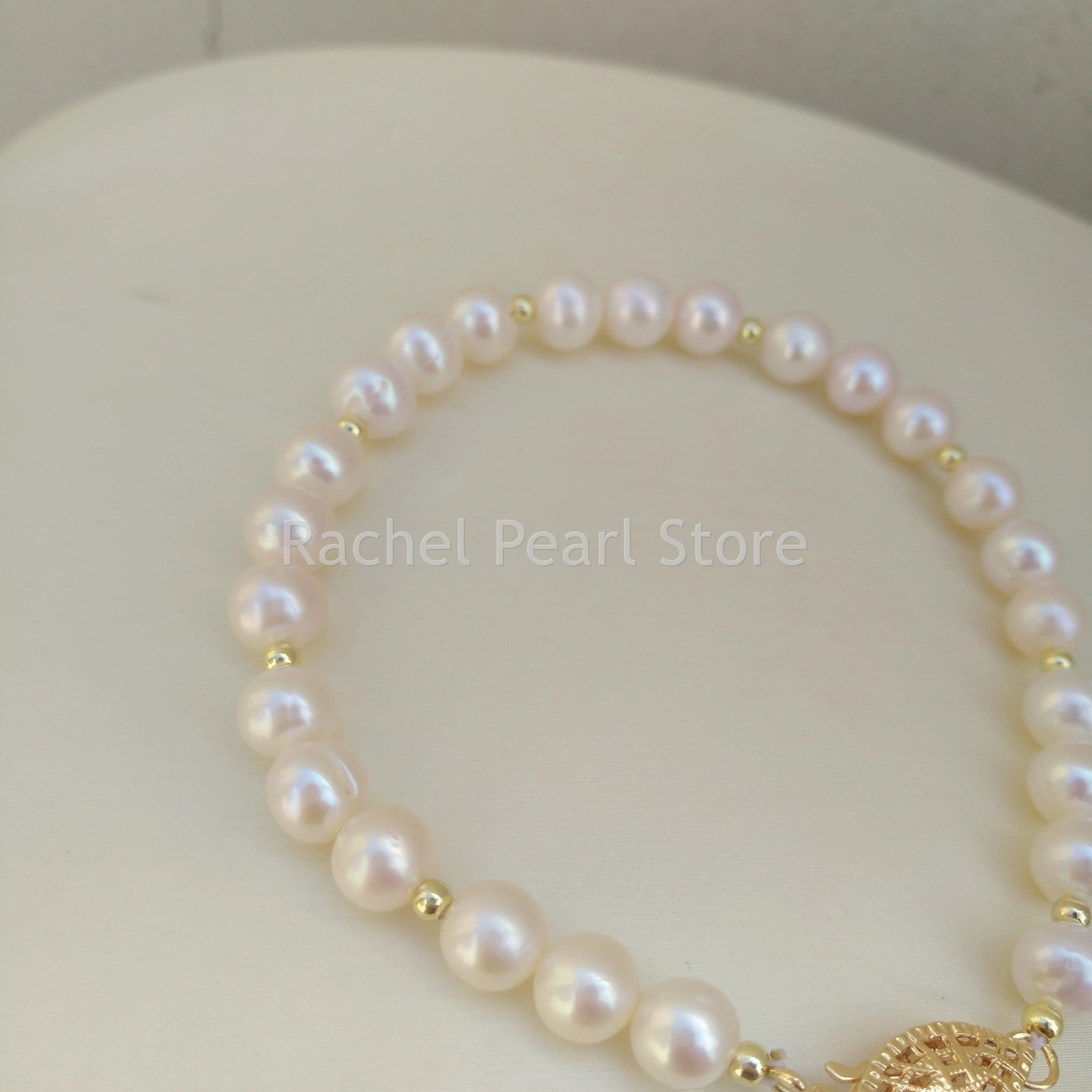 Bracelet For Women Female 6-7mm Natural Real Akoya Seawater Bead Pearl 16cm 17cm 18cm  Nice Look