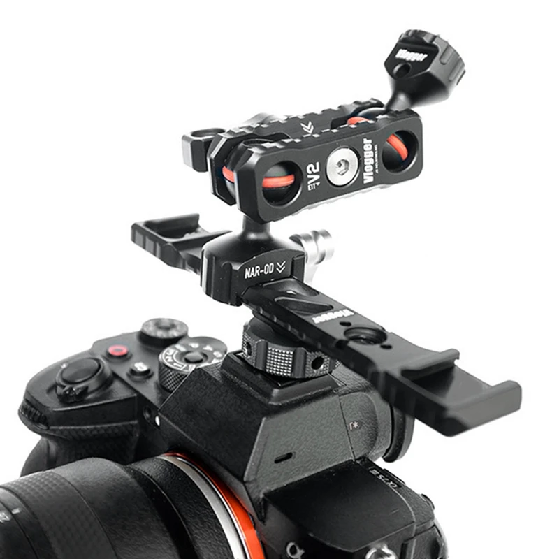 1 шт. двойной кронштейн для крепления горячего башмака адаптер для пластины черный штатив 1/4 Холодный башмак для цифровой зеркальной камеры брелок для держателя монитора